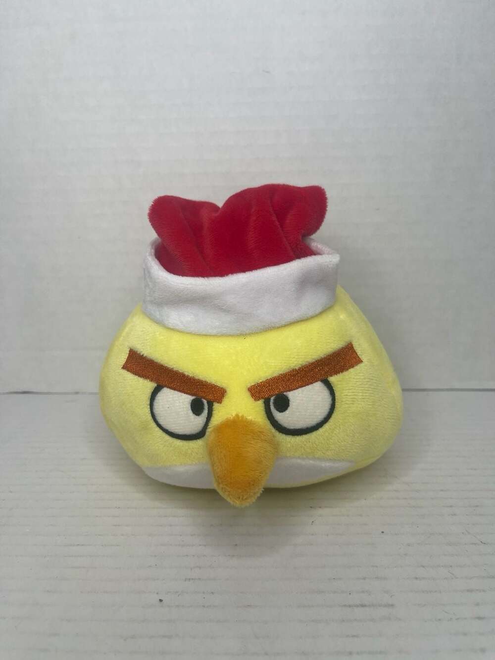 Toy Factory Angry Birds Yellow Bird Plush with Santa Hat